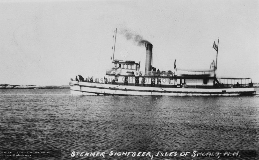 Postcard: Steamer Sightseer, Isles of Shoals, New Hampshire